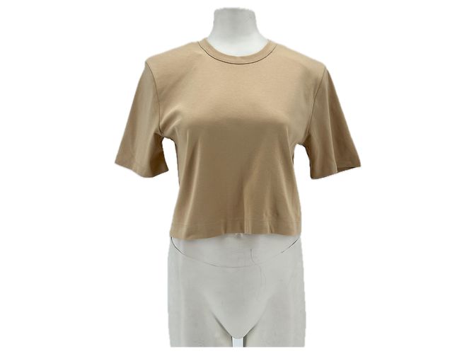 Autre Marque Camiseta crop beige