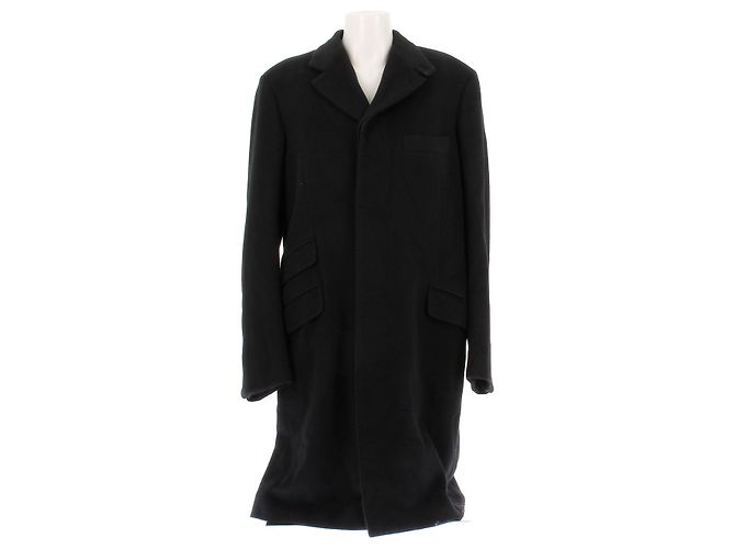Hermès Black Cashmere Coat Size 48