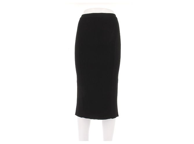Courreges Midi Rock schwarz gestreift