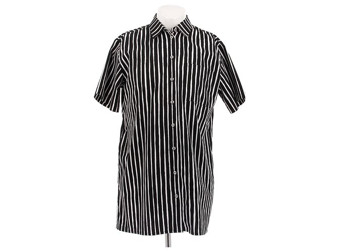 Marimekko Gestreiftes Hemdkleid Schwarz Weiß