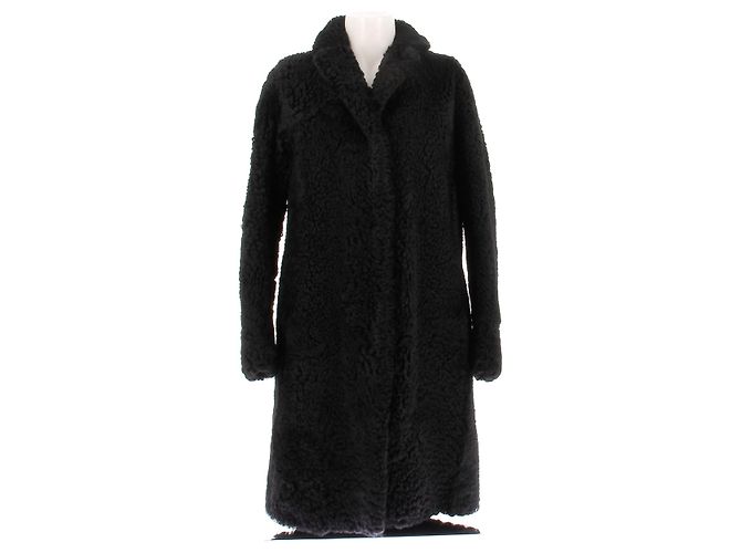 Marc Jacobs Schwarzer Schafsledermantel
