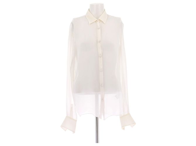 Camicia di seta bianca Balmain Bianco