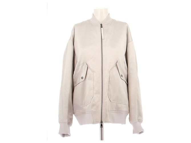 Max Mara Satinjacke Silber