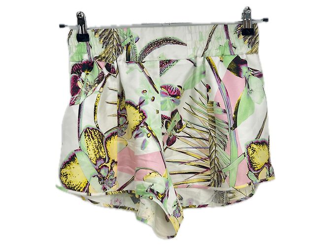 Shorts de seda Genny branco