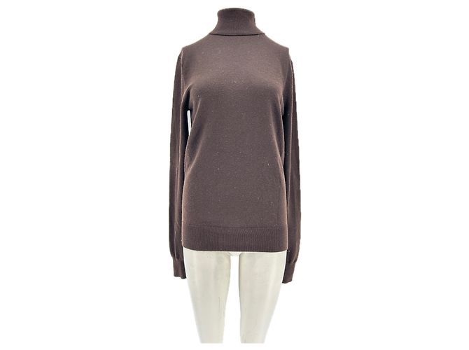 Autre Marque THE FRANKIE SHOP Rollkragenpullover Braun Wolle
