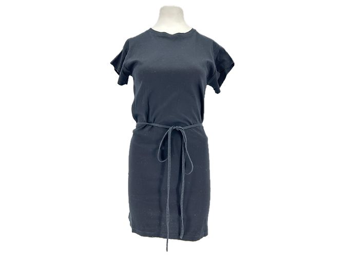 Isabel Marant Schwarzes Baumwollkleid mit Gürtel