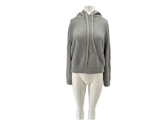Autre Marque Grauer Pullover mit Kapuze aus Kaschmir