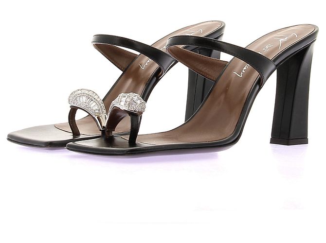 Giuseppe Zanotti Sandali "30TH Anniversary" in pelle nera Nero