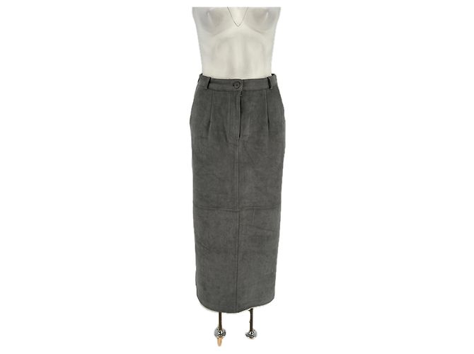 Autre Marque MARCELA LONDON Wildlederrock Grau