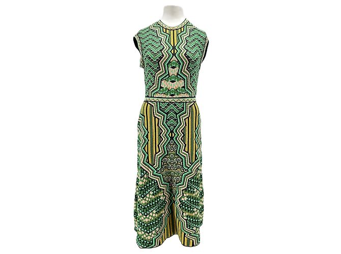 M Missoni Langes grünes Strickkleid