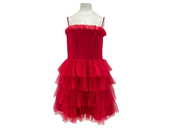 Autre Marque AŸA Rotes trägerloses Kleid