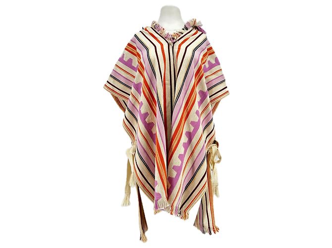 Poncho a righe Pilen Isabel Marant in cotone multicolore