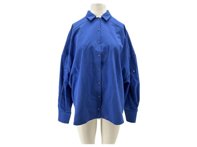 Autre Marque Camicia in cotone blu ESTEBAN CORTAZAR