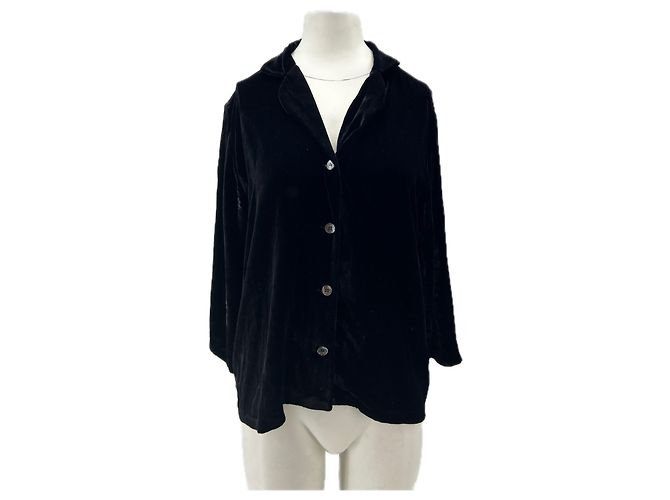 Autre Marque Camicia in velluto nero LAURA URBINATTI