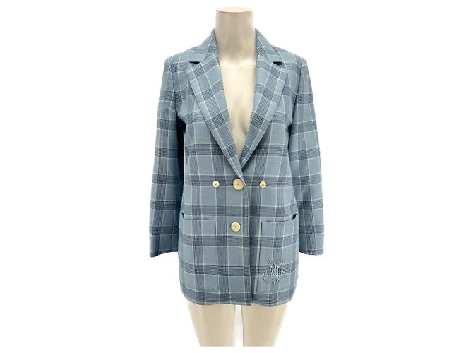 DMN Blazer a quadri blu Grigio