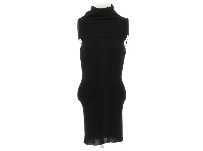 Vestido negro sin mangas de algodón Rick Owens