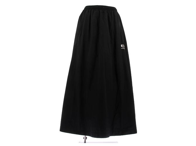 Saia longa preta de algodão Balenciaga Preto