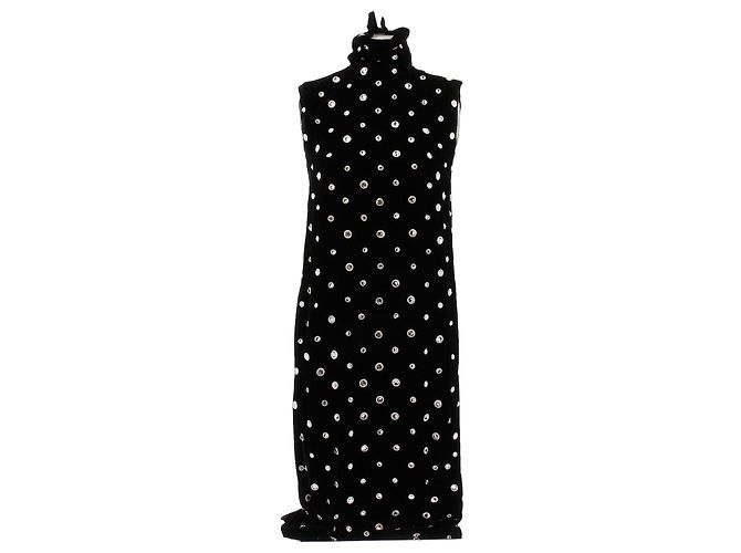 Céline Midikleid aus schwarzem Samt