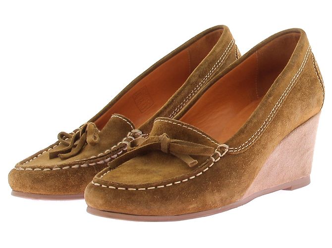 Apc Mocassins en daim kaki Camel
