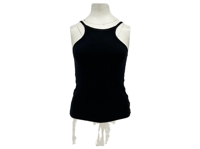 Autre Marque Top sin mangas negro de algodón DION LEE
