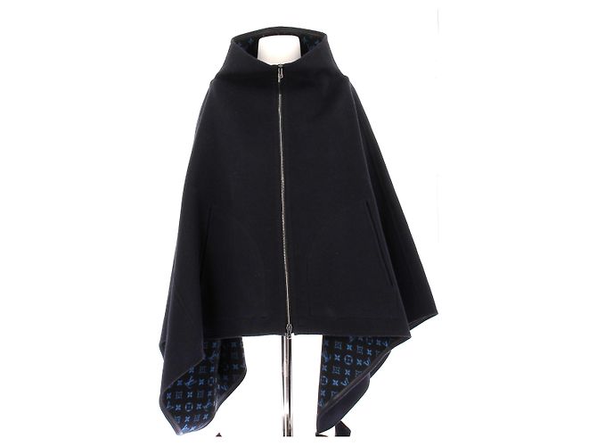 Louis Vuitton Poncho marinho de lã Azul marinho