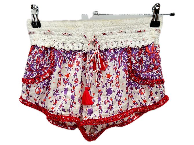 Autre Marque Rote Seidenshorts von POUPETTE ST BARTH