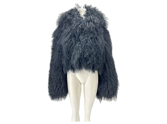 Autre Marque JACOB LEE Pelzjacke Schwarz Größe 38