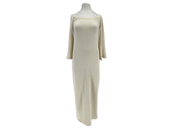 Autre Marque BOA Langes cremefarbenes Kleid mit langen Ärmeln Beige