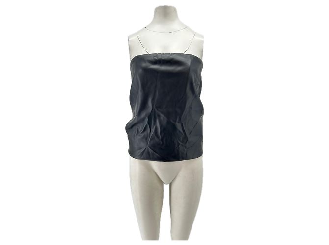 Sportmax Leder Bustier Schwarz