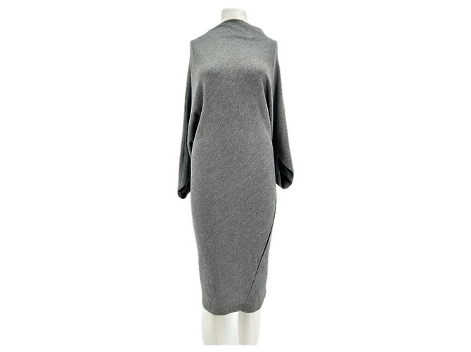 Hussein Chalayan Grey Wool Mid-Length Dress