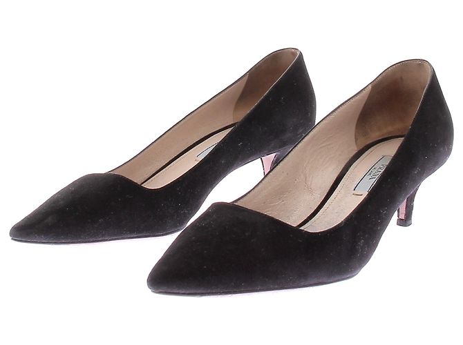 Prada Black Suede Pumps 37