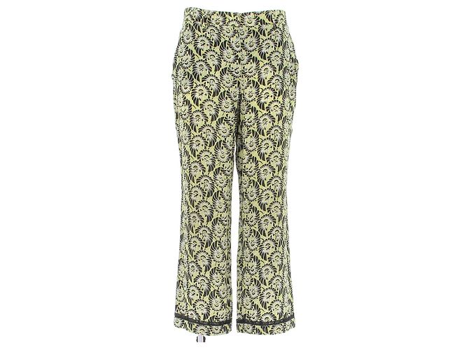 Pantaloni Prada stampati verdi e neri in cotone Verde