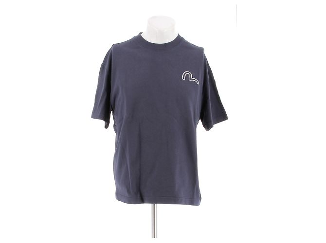 Camiseta Evisu azul marinho de algodão