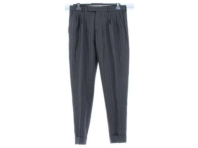 Dior Pantaloni a righe in lana Grigio