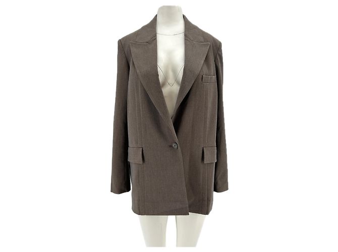 Autre Marque WITCHERY Brown Viscose Blazer Size 8 UK