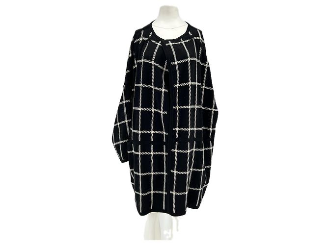 Poncho de lana Chloé negro y blanco