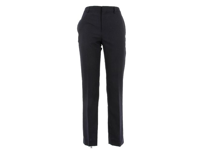 Pantaloni Céline in lana blu navy a righe
