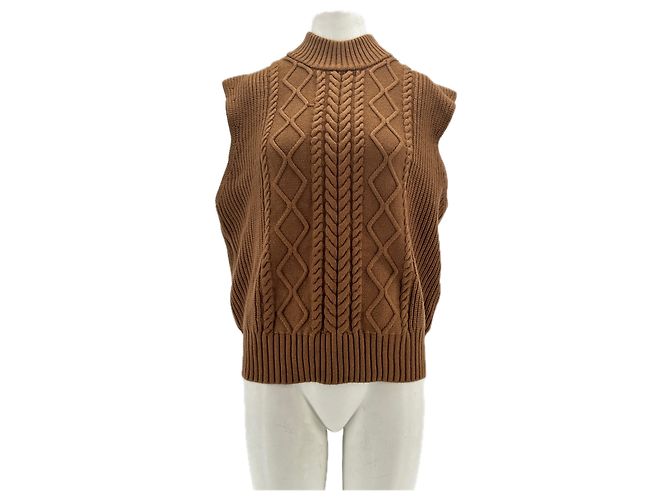 Autre Marque Ärmelloser Pullover in Braun 