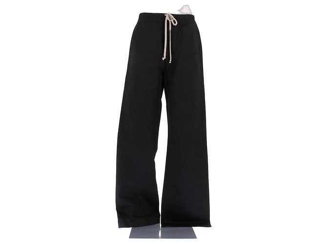 Rick Owens Schwarze weite Baumwollhose