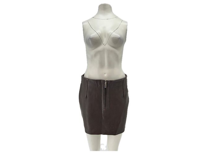 Autre Marque Brauner Lederrock REMAIN
