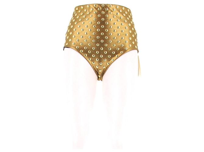 Shorty Phoebe Philo dourado com tachas