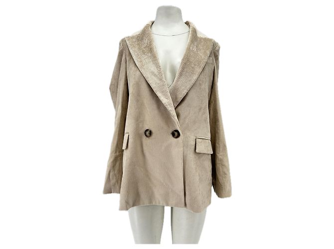 Veronica Beard Beige Samtblazer 