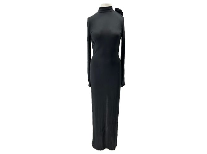 Magda Butrym Vestido largo negro de espalda descubierta
