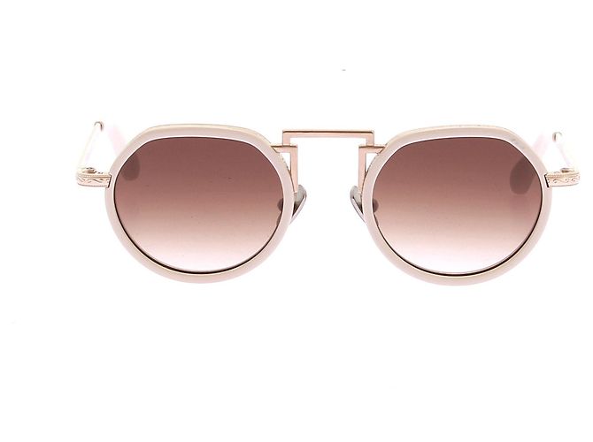 Rosie Assoulin Gafas de sol redondas Blanco