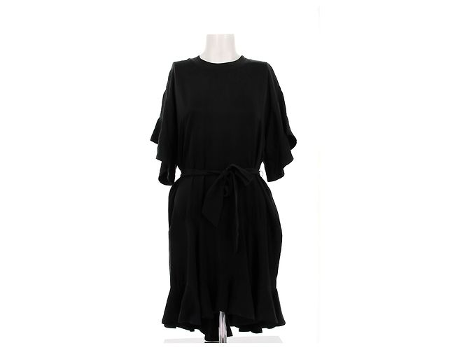 Zimmermann Seidenkleid Schwarz mit Gürtel