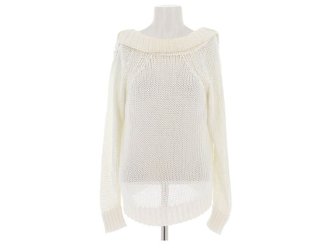 Khaite Weißer Strickpullover mit offenem Rücken