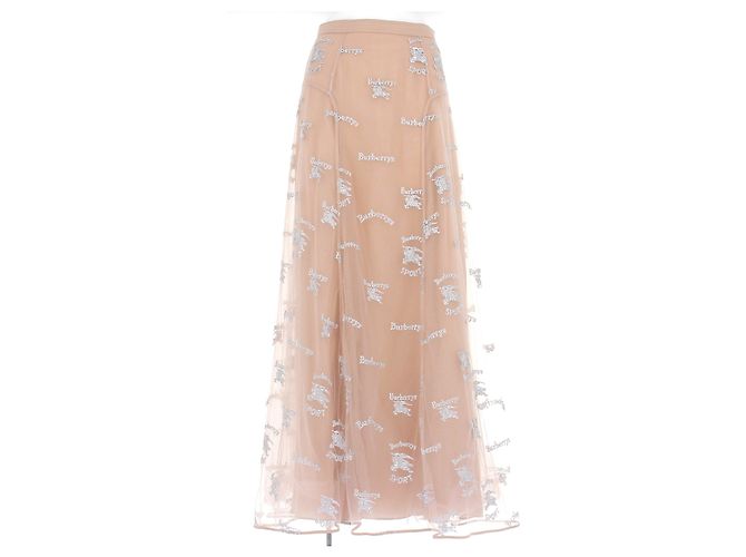 Burberry Beige Chiffon- und Tüllrock