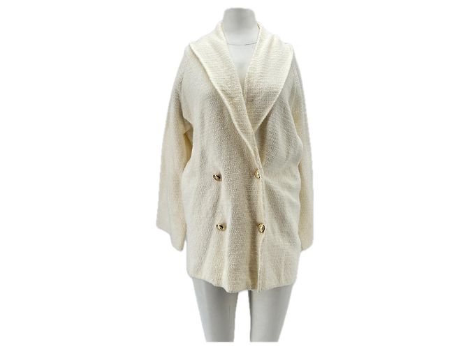 Massimo Dutti Ecru-Weste mit Knöpfen Beige