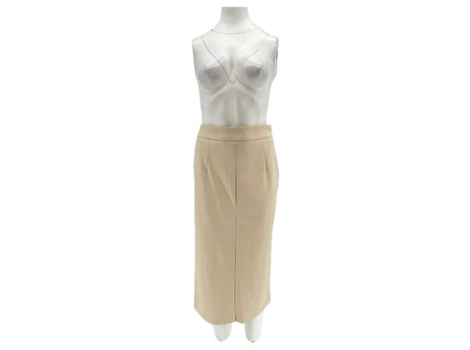 Autre Marque Beige Kunstlederrock