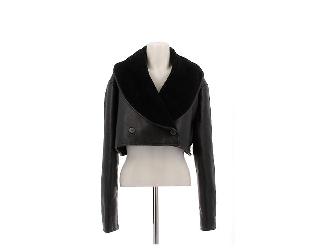 Magda Butrym Shearlingjacke Schwarz